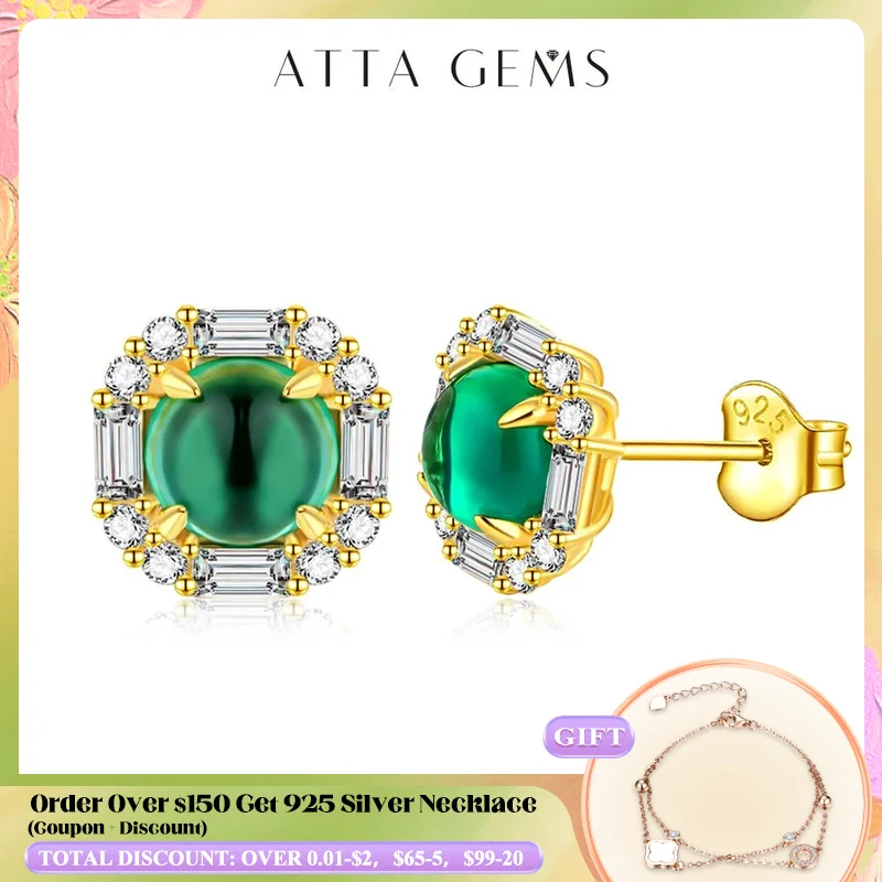 ATTAGEMS 100% 925 Sterling Silver Round Emerald Moissanite Gemstone Engagement 18K Gold Plated Earrings For Women Fine Jewelry
ATTAGEMS 100% 925 Sterling Silver Round Emerald Moissanite Gemstone Engagement 18K Gold Plated Earrings For Women Fine Jewelry