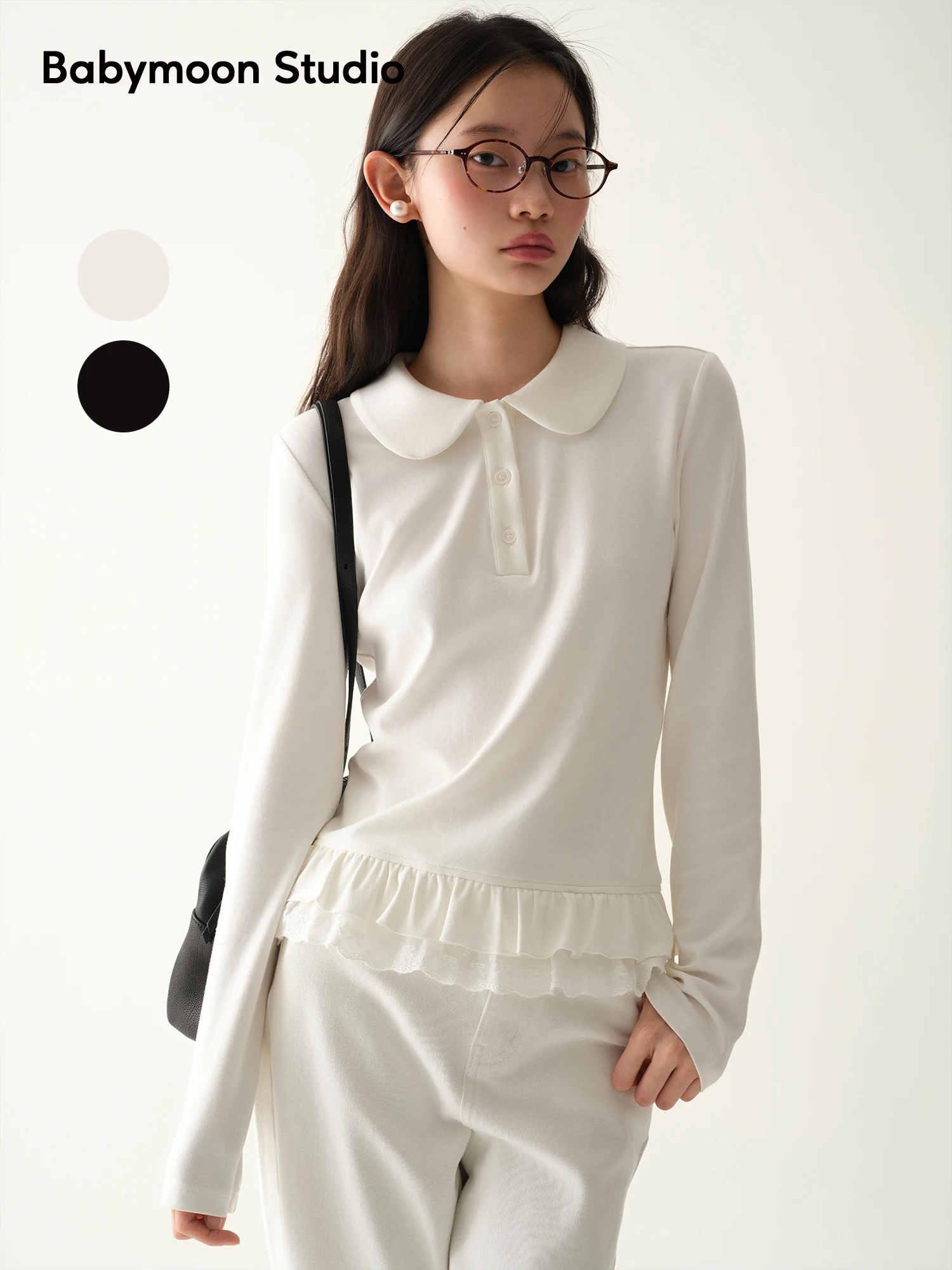 Babymoon Long Sleeve Long Velvet Doll Collar Ruffle Hem Base Shirt Spring New Style Women's Shirt Slim Fit Daily Casual
Babymoon Long Sleeve Long Velvet Doll Collar Ruffle Hem Base Shirt Spring New Style Women's Shirt Slim Fit Daily Casual