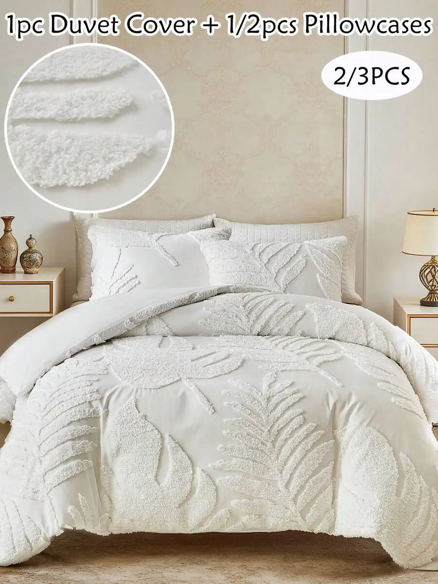 2/3pcs White Tufted Jacquard Polyester Duvet Cover Set Modern Luxury Bedding Soft Breathable
2/3pcs White Tufted Jacquard Polyester Duvet Cover Set Modern Luxury Bedding Soft Breathable