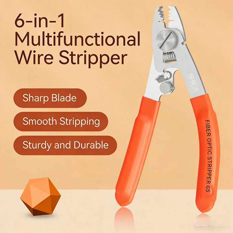 6 in 1 Fiber Stripper Stainless Steel,Cable Stripper Wire Strippers Fiber Optic Tools For FTTH
6 in 1 Fiber Stripper Stainless Steel,Cable Stripper Wire Strippers Fiber Optic Tools For FTTH