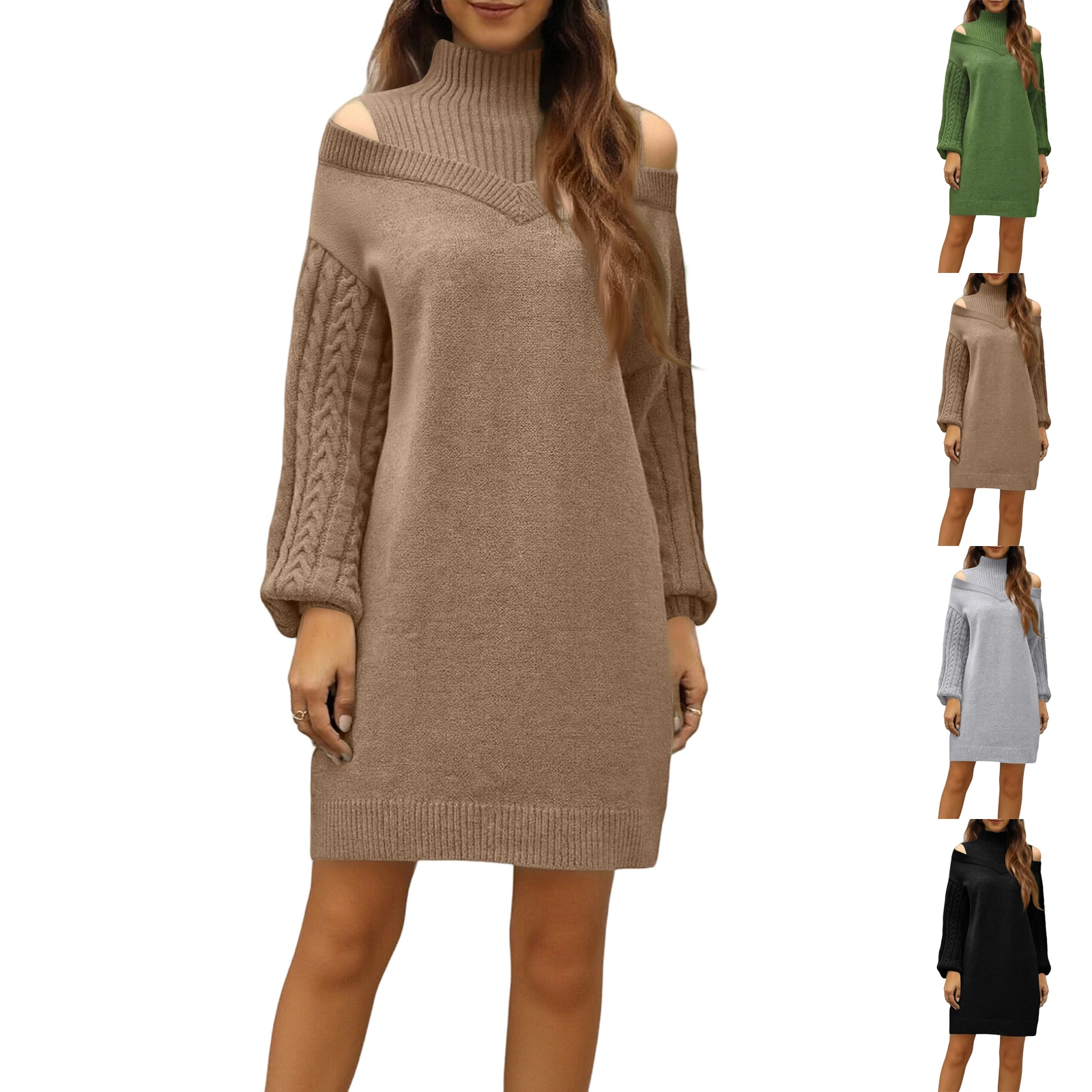 Модное зимнее женское однотонное платье с длинным рукавом, трикотажное платье с открытыми плечами и длинными рукавами, повседневное платье
Модное зимнее женское однотонное платье с длинным рукавом, трикотажное платье с открытыми плечами и длинными рукавами, повседневное платье