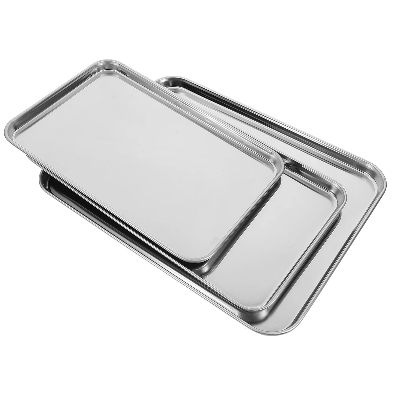 3pcs Stainless Steel Rectangular Baking Tray Nonstick Cake Pans Escargot Steaming Dish Serving Pan Metal Food Platter
3pcs Stainless Steel Rectangular Baking Tray Nonstick Cake Pans Escargot Steaming Dish Serving Pan Metal Food Platter