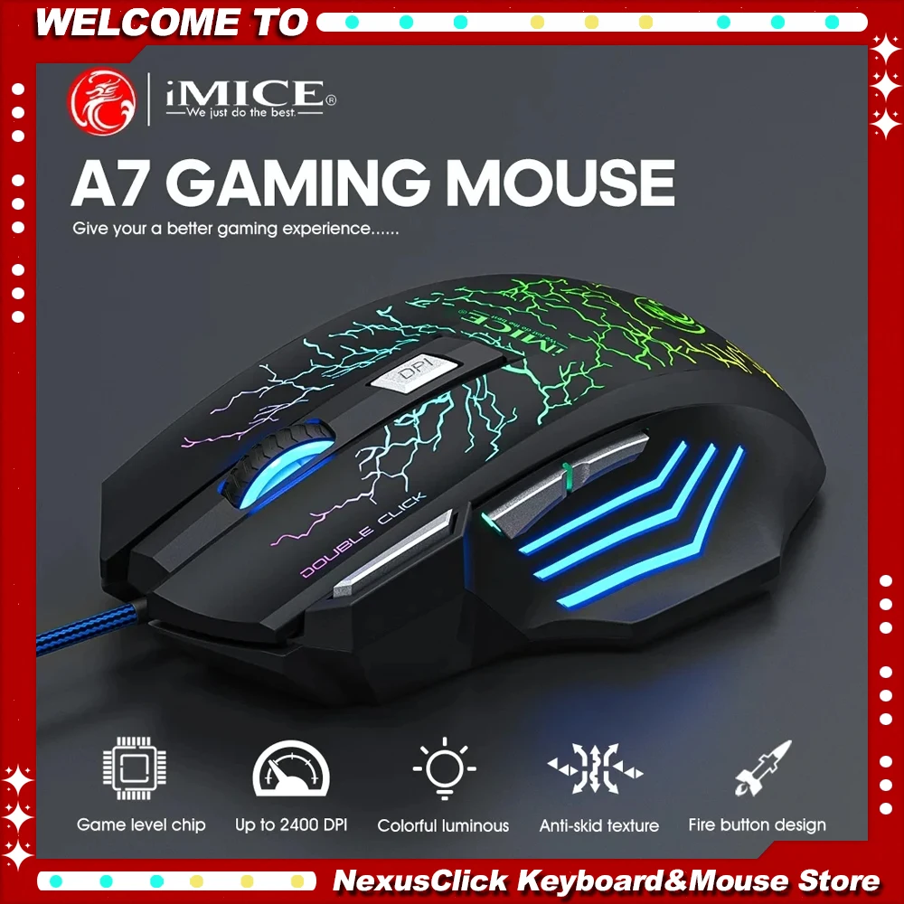 Wired Mouse 7Keys Luminous Game E-Sports Machinery Computer Accessories RGB Backlit Ergonomic Game Mice 3200DPI Adjustable Mouse
Wired Mouse 7Keys Luminous Game E-Sports Machinery Computer Accessories RGB Backlit Ergonomic Game Mice 3200DPI Adjustable Mouse