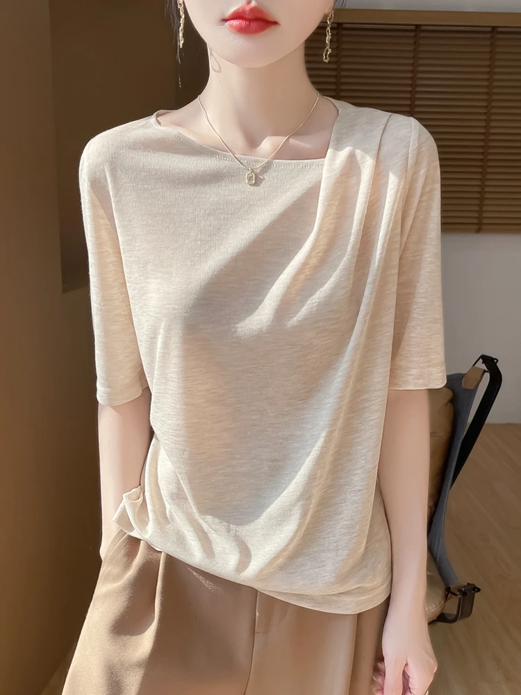 New 2025 Women's Silk No-Sve T-irt One-oulder Hollow Knitted Loose Base irt round Ne Casual Top in China
New 2025 Women's Silk No-Sve T-irt One-oulder Hollow Knitted Loose Base irt round Ne Casual Top in China