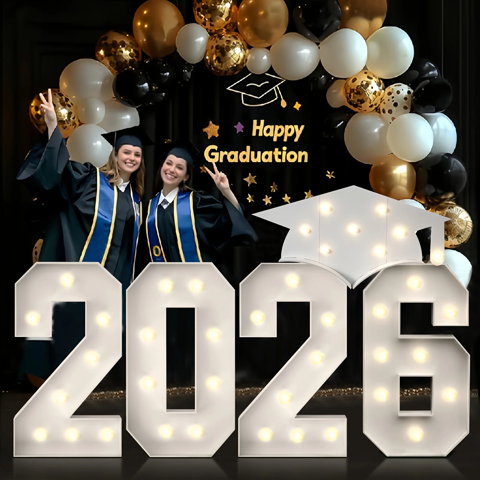 5pcs Graduation Extra Large Marquee Light Up Numbers with Cap, Class Of 2026 Party Decor Graduations Ornaments Grad Number Sign,
5pcs Graduation Extra Large Marquee Light Up Numbers with Cap, Class Of 2026 Party Decor Graduations Ornaments Grad Number Sign,