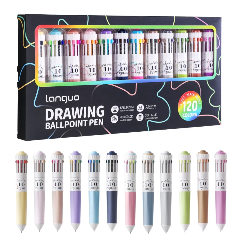 60/120 Colors Multicolor Pen,10-in-1 Multicolor Ballpoint Pen Set, 0.8mm Tip Retractable Colored Pens for Drawing and Writing
60/120 Colors Multicolor Pen,10-in-1 Multicolor Ballpoint Pen Set, 0.8mm Tip Retractable Colored Pens for Drawing and Writing