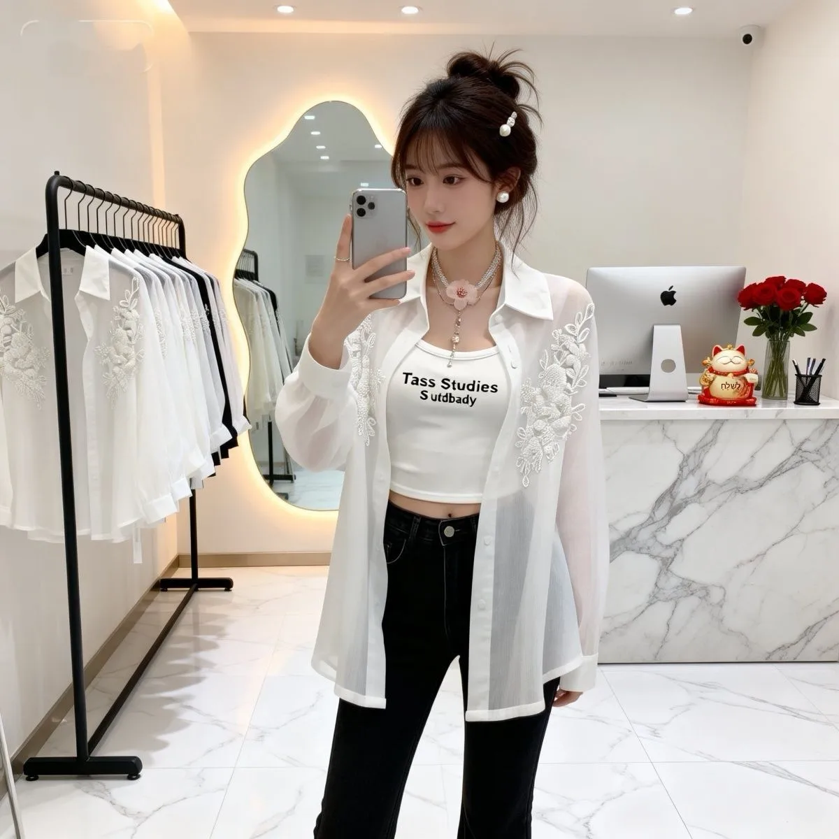 Elegant Blue Sun Protection Embroidered Shirt Women's Summer Thin Fashionable Fairy-Like Blouse Outerwear Top Original Design...
Elegant Blue Sun Protection Embroidered Shirt Women's Summer Thin Fashionable Fairy-Like Blouse Outerwear Top Original Design...