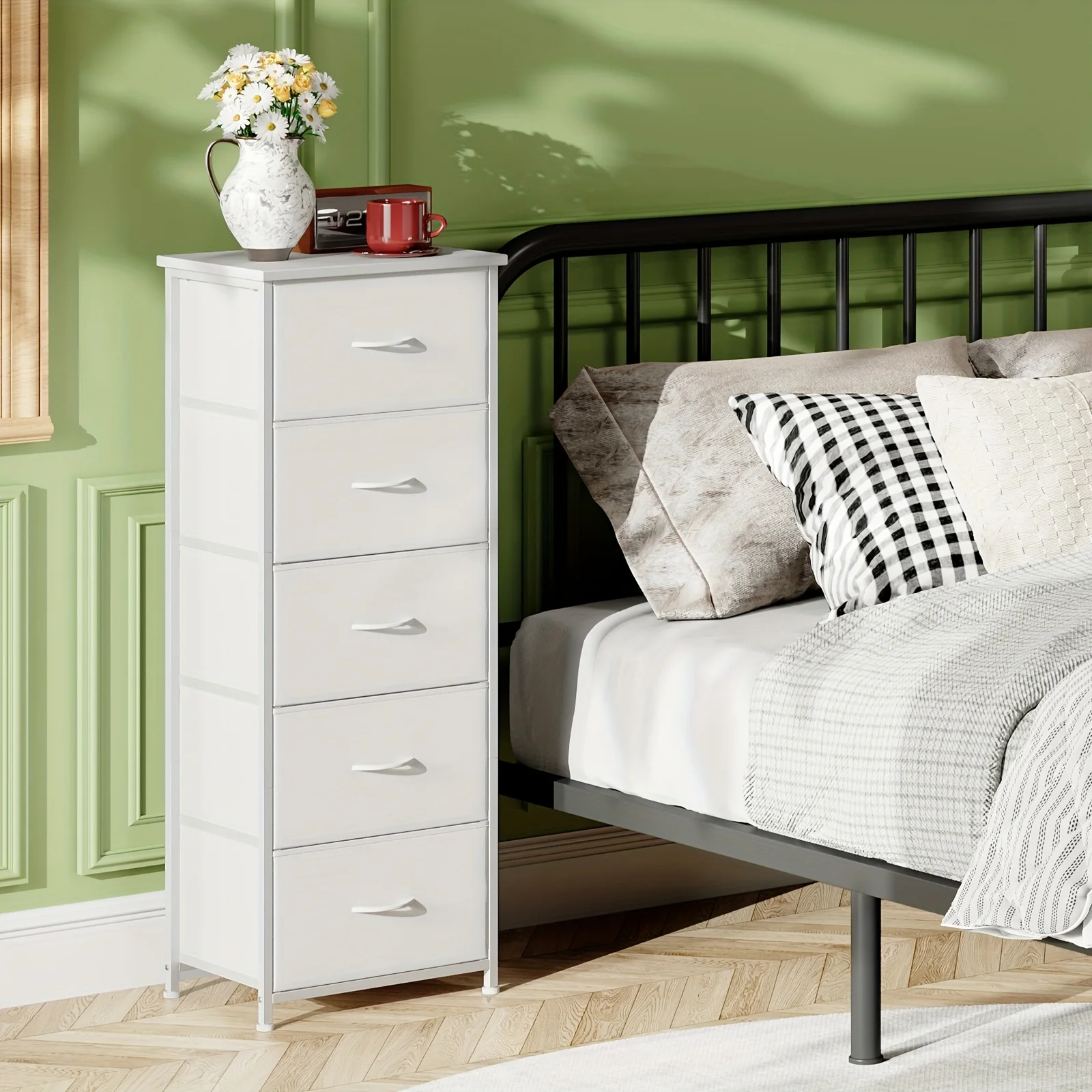 EUNOS Tall Dresser for Bedroom with 5 Drawers, Storage Organizer Chest Of Drawers with Removable Fabric Bins for Closet Bedside Laundry Living Room Entryway Hallway, Easter
EUNOS Tall Dresser for Bedroom with 5 Drawers, Storage Organizer Chest Of Drawers with Removable Fabric Bins for Closet Bedside Laundry Living Room Entryway Hallway, Easter