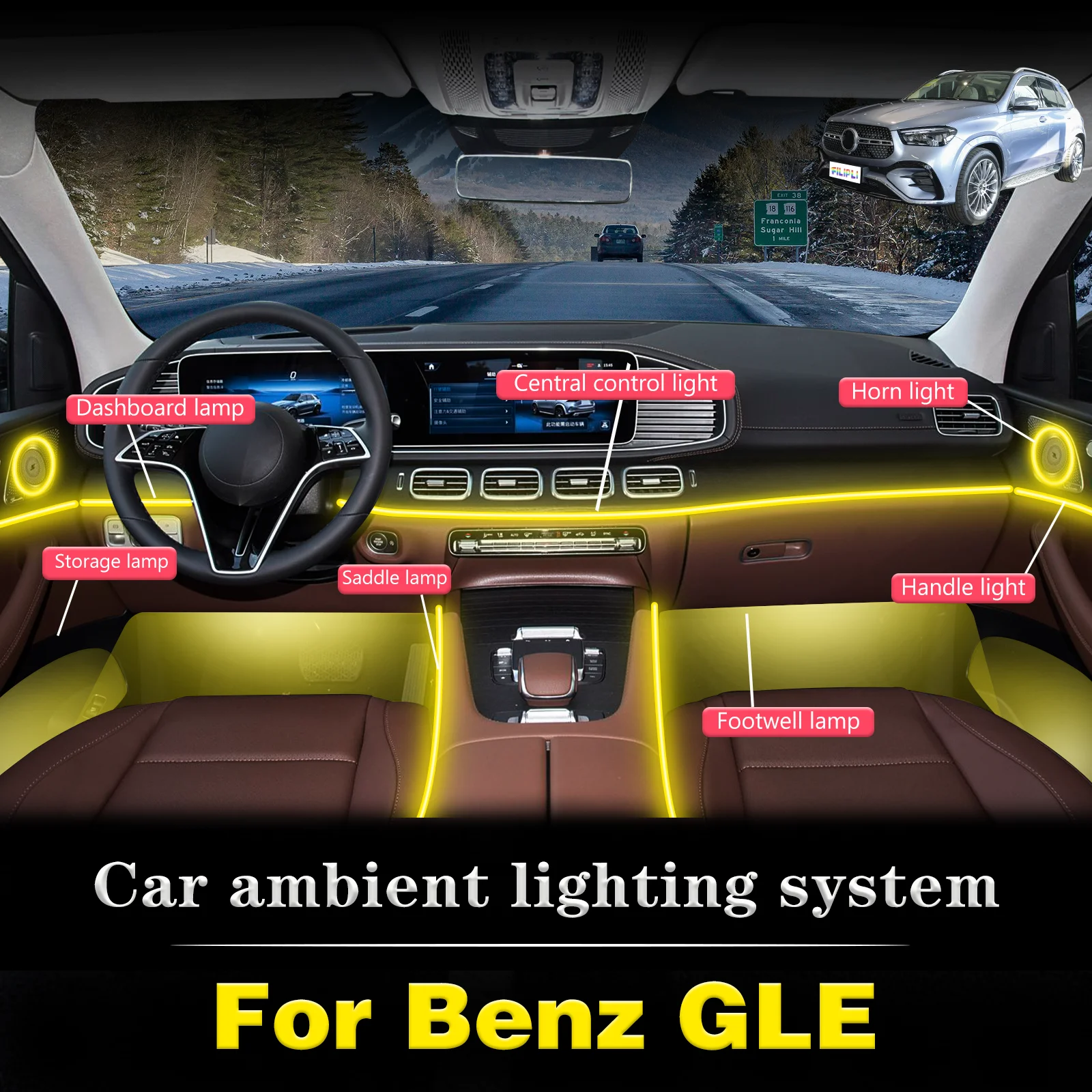 For BenZ GLE Smart Remote Control Car Interior Ambient Light RGB 64 Colors LED Energy Saving Efficient Lamp Set
For BenZ GLE Smart Remote Control Car Interior Ambient Light RGB 64 Colors LED Energy Saving Efficient Lamp Set