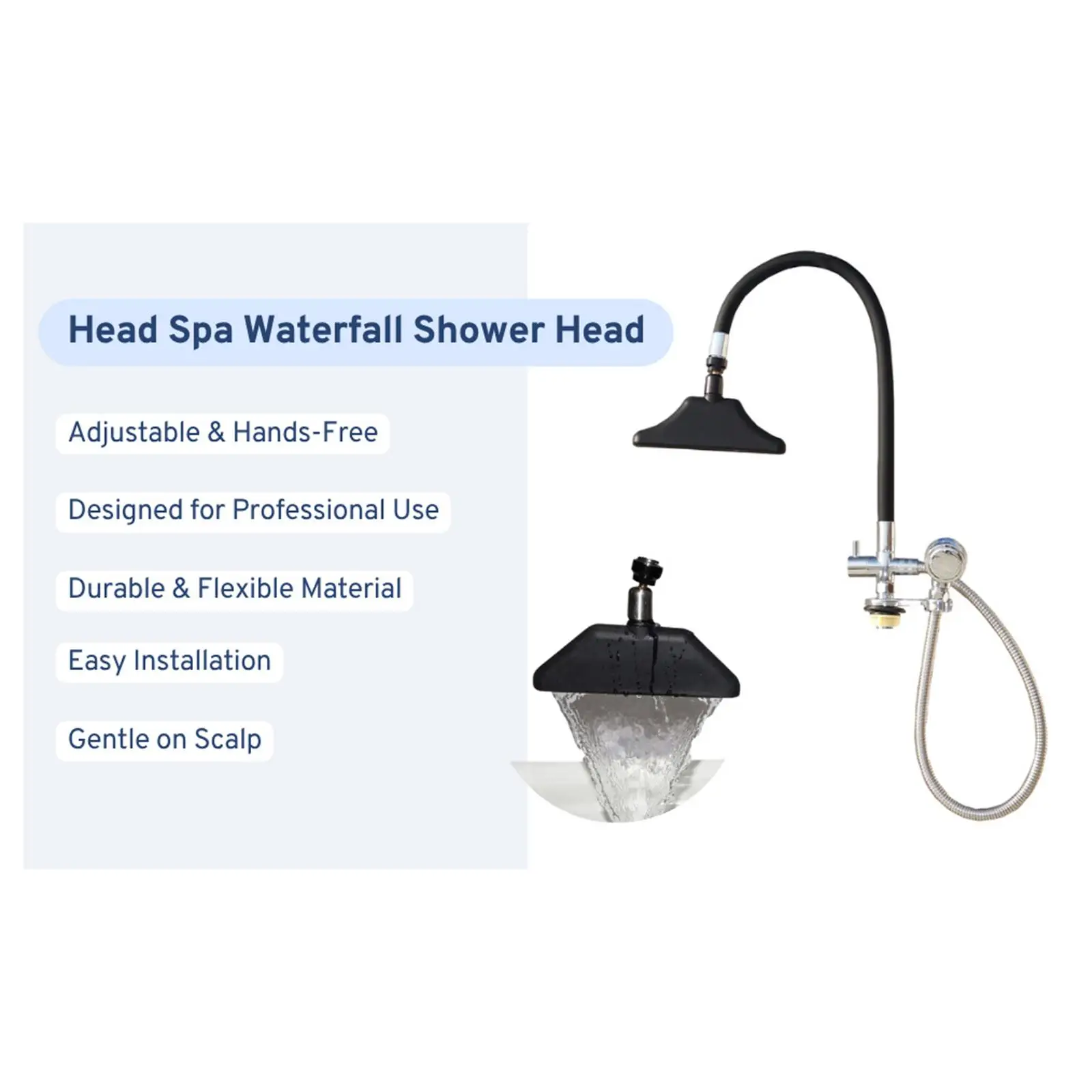 Waterfall Shower Head Equipment Flexible Replacement Adjustable for Shampoo
Waterfall Shower Head Equipment Flexible Replacement Adjustable for Shampoo