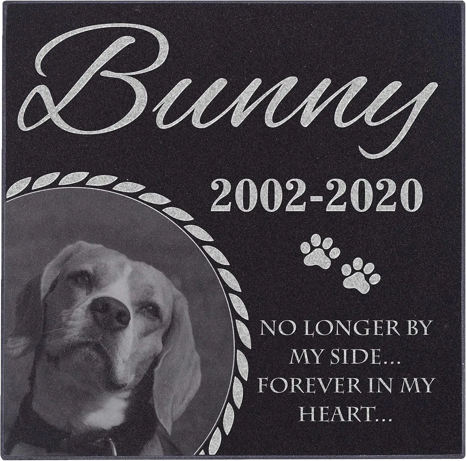 Personalized Dog Memorial Stone with Photo - 12x12" Pet Loss Gifts, Engraved Granite Grave Markers
Personalized Dog Memorial Stone with Photo - 12x12" Pet Loss Gifts, Engraved Granite Grave Markers