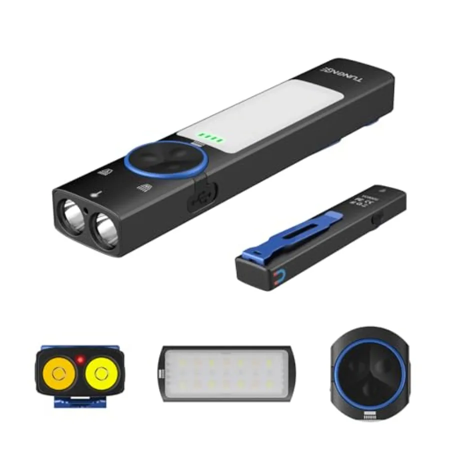 YC8005 4-in-1 2000 Lumens EDC Flat Flashlight Rechargeable, Pocket Light with Red Beam, UV, Yellow and White Light LED Combo, M
YC8005 4-in-1 2000 Lumens EDC Flat Flashlight Rechargeable, Pocket Light with Red Beam, UV, Yellow and White Light LED Combo, M