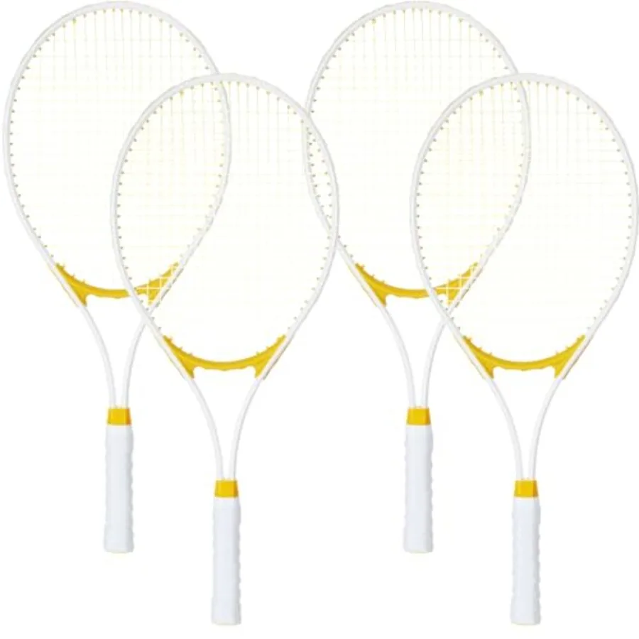 Recreational tennis rackets for adults 27-inch lightweight aluminum frames in blue/red includes 4 rackets overgrips and carry b
Recreational tennis rackets for adults 27-inch lightweight aluminum frames in blue/red includes 4 rackets overgrips and carry b