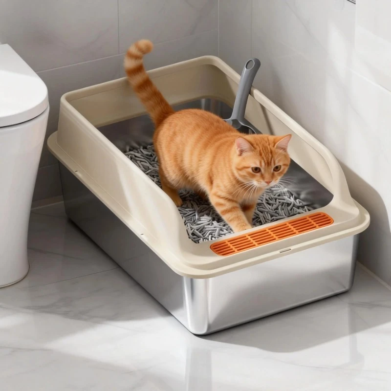 Очень большой лоток для кошачьего туалета из нержавеющей стали — герметичный, с антипригарным покрытием и крышкой, прямоугольный, легко чистится, для домашних кошек
Очень большой лоток для кошачьего туалета из нержавеющей стали — герметичный, с антипригарным покрытием и крышкой, прямоугольный, легко чистится, для домашних кошек