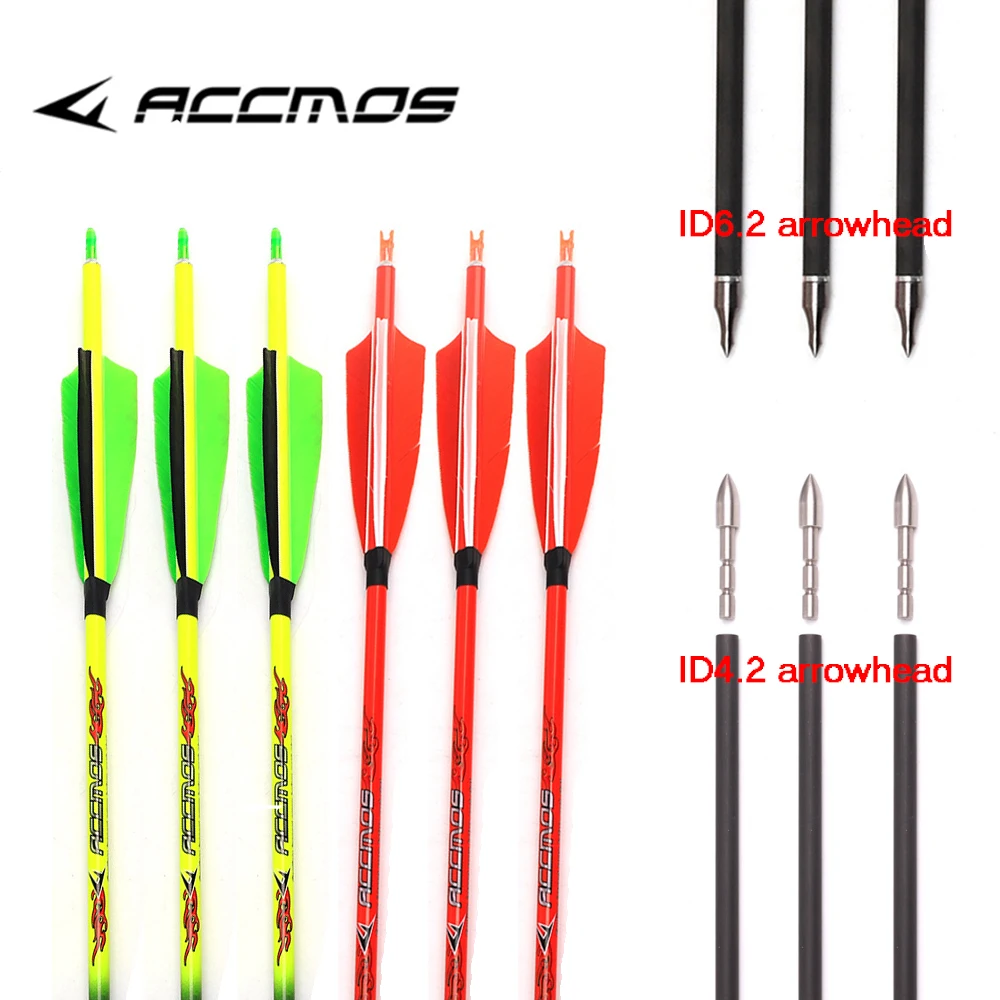 12pcs ACCMOS ID4.2/6.2 Pure Carbon Arrow 32inch Archery Spine 340/1000 Shaft for compound bows and recurve bows Shooting
12pcs ACCMOS ID4.2/6.2 Pure Carbon Arrow 32inch Archery Spine 340/1000 Shaft for compound bows and recurve bows Shooting
