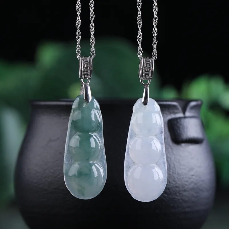Vintage Style with Certificate Ice Glazed Jade A Grade Fortune Bean Pendant Necklace 925 Silver Inlaid Natural Jade Pendant
Vintage Style with Certificate Ice Glazed Jade A Grade Fortune Bean Pendant Necklace 925 Silver Inlaid Natural Jade Pendant