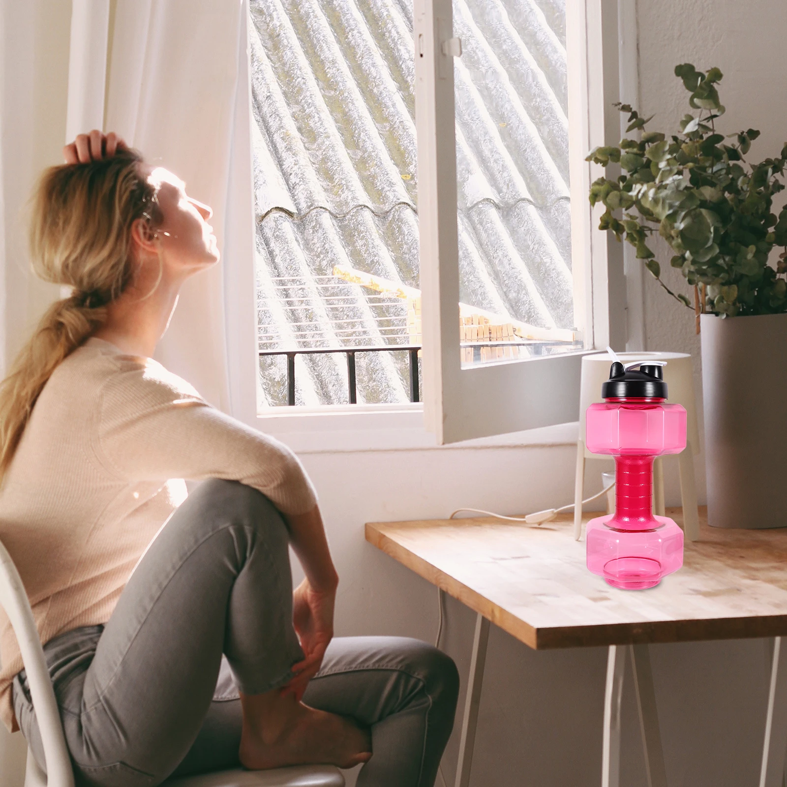 Dumbbell Shape Water Bottle Premium Pet Fitness Drinking Bottle Lightweight Anti Odor Burst Resistant For Gym Sports Exercise 
Dumbbell Shape Water Bottle Premium Pet Fitness Drinking Bottle Lightweight Anti Odor Burst Resistant For Gym Sports Exercise