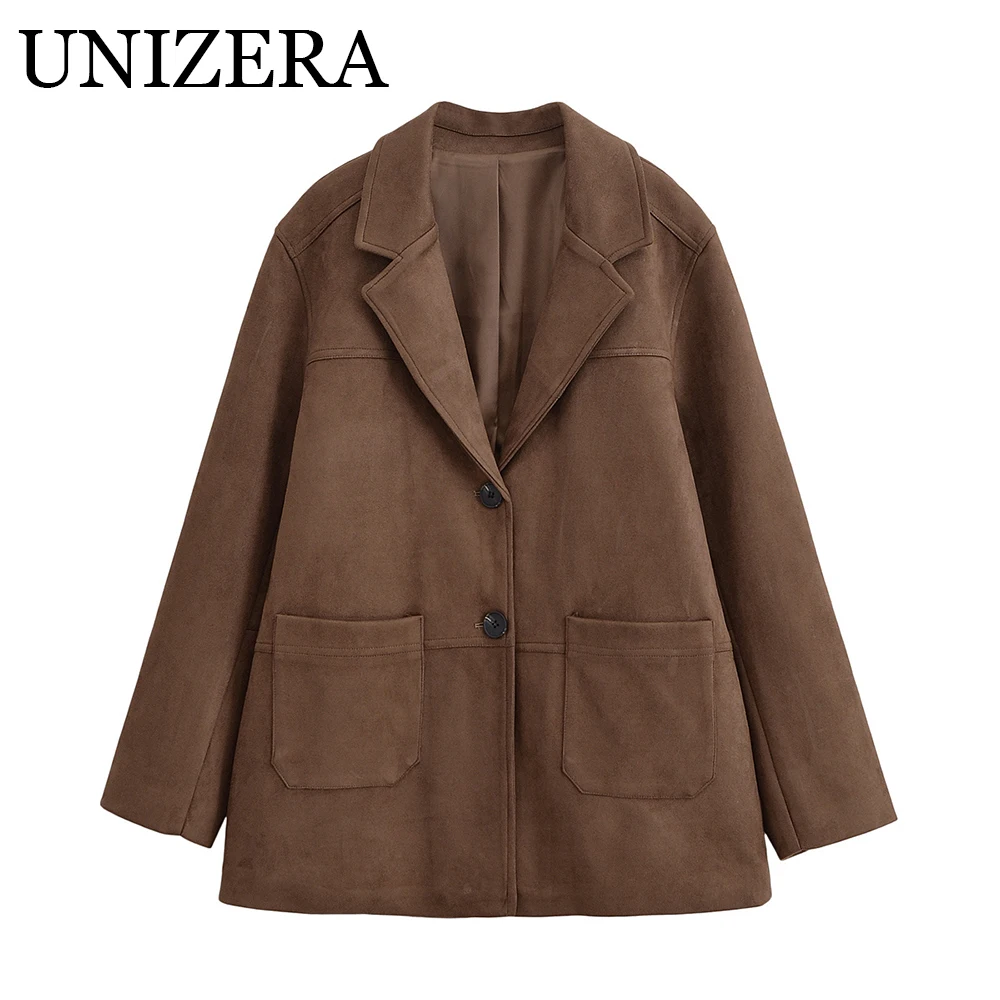 European and American style autumn new women's loose casual simple long sleeved suede suit jacket
European and American style autumn new women's loose casual simple long sleeved suede suit jacket