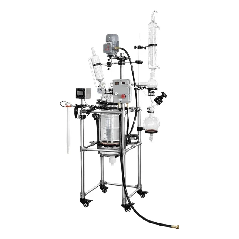 Double-layer glass reactor, laboratory vacuum distillation jacket, explosion-proof pH meter glass reactor
Double-layer glass reactor, laboratory vacuum distillation jacket, explosion-proof pH meter glass reactor