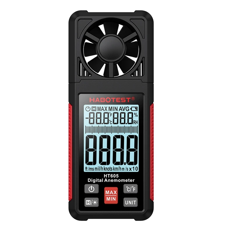 Top Deals HABOTEST HT605 Digital Anemometer Wind Speed Meter Portable Windmeter LCD Backlight Display Temperature Humidity Meter
Top Deals HABOTEST HT605 Digital Anemometer Wind Speed Meter Portable Windmeter LCD Backlight Display Temperature Humidity Meter