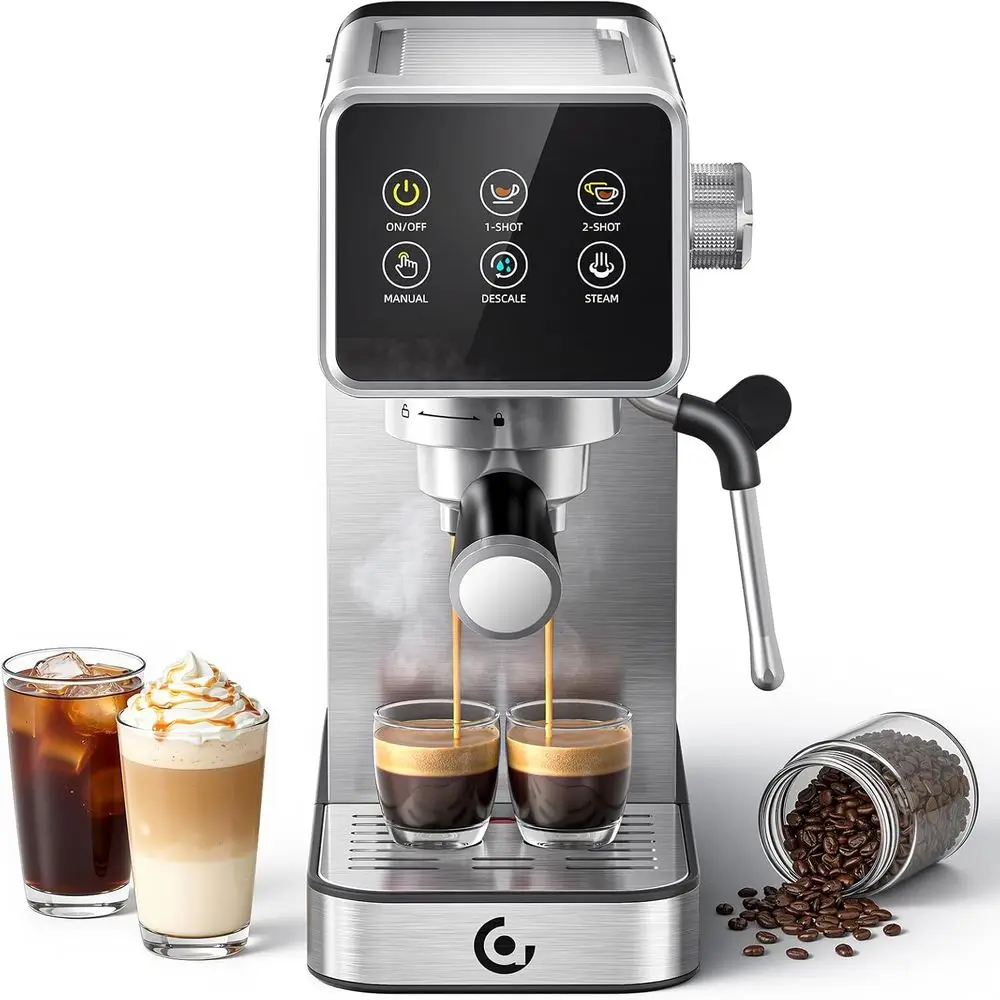 hine 20 Bar, Easy-to-Use Compact Coee Maker with LED Touchsn, Sel-Cleaning & Milk rother, Perect Coee Starter or Beginners, Latt
hine 20 Bar, Easy-to-Use Compact Coee Maker with LED Touchsn, Sel-Cleaning & Milk rother, Perect Coee Starter or Beginners, Latt