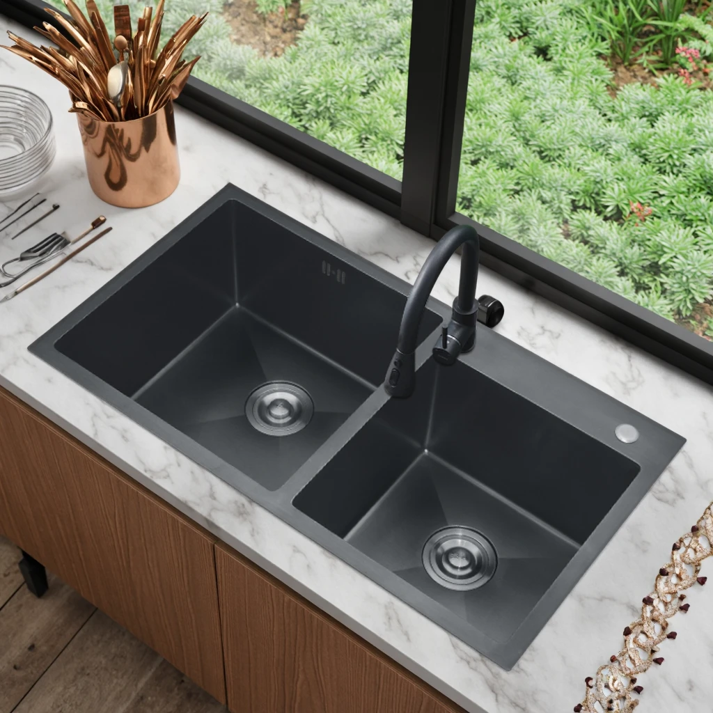 Home Use Portable Stainless Steel Sink 52x37cm SUS304 Material Double Bowl Kitchen Sink Black for Kitchen Washing Kitchen Sink
Home Use Portable Stainless Steel Sink 52x37cm SUS304 Material Double Bowl Kitchen Sink Black for Kitchen Washing Kitchen Sink