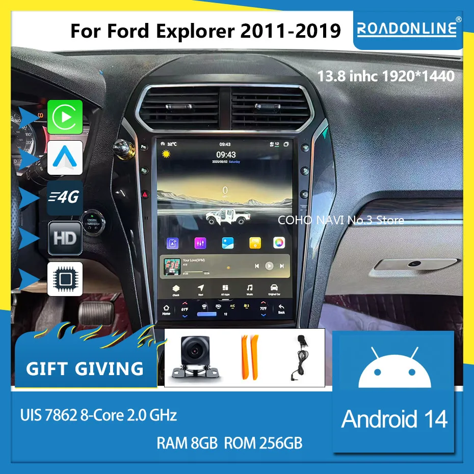 COHO For Ford Explorer 2011-2019 Android 14 13.8 inch 1920*1440 2K QLED Octa Core 8+256G Car Multimedia Player Stereo Radio
COHO For Ford Explorer 2011-2019 Android 14 13.8 inch 1920*1440 2K QLED Octa Core 8+256G Car Multimedia Player Stereo Radio