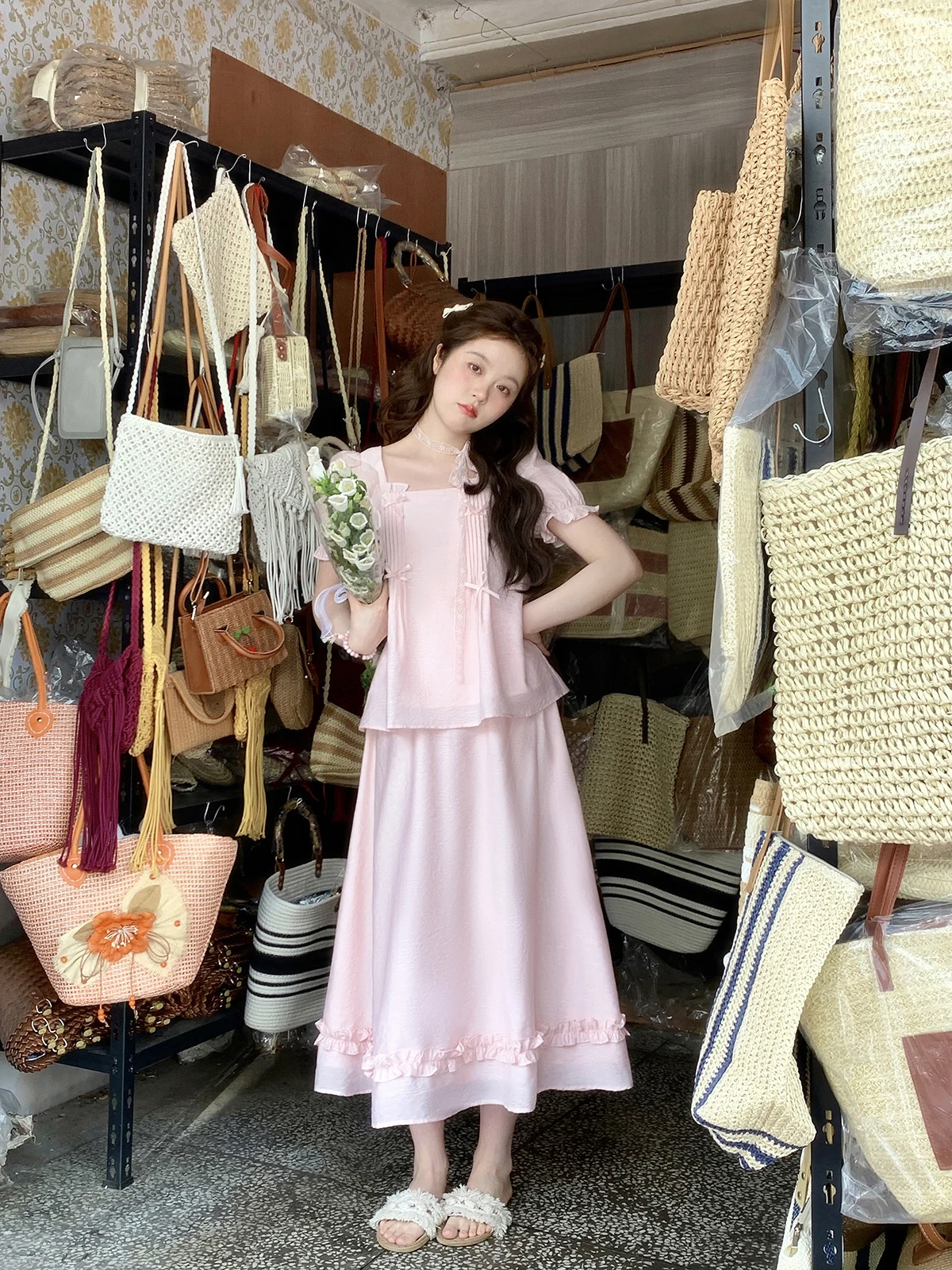 plus Size Cheese Eating Women's Summer Slimming Dress Set Sweet Style Square Collar Half Skirt Ensemble Cotton Polyester Nylo...
plus Size Cheese Eating Women's Summer Slimming Dress Set Sweet Style Square Collar Half Skirt Ensemble Cotton Polyester Nylo...