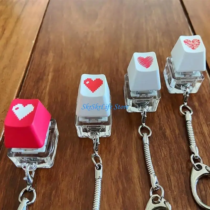 E65E Fidgets Toy Keychain Mechanical Switches Chain Fingertip Button Stress Relief