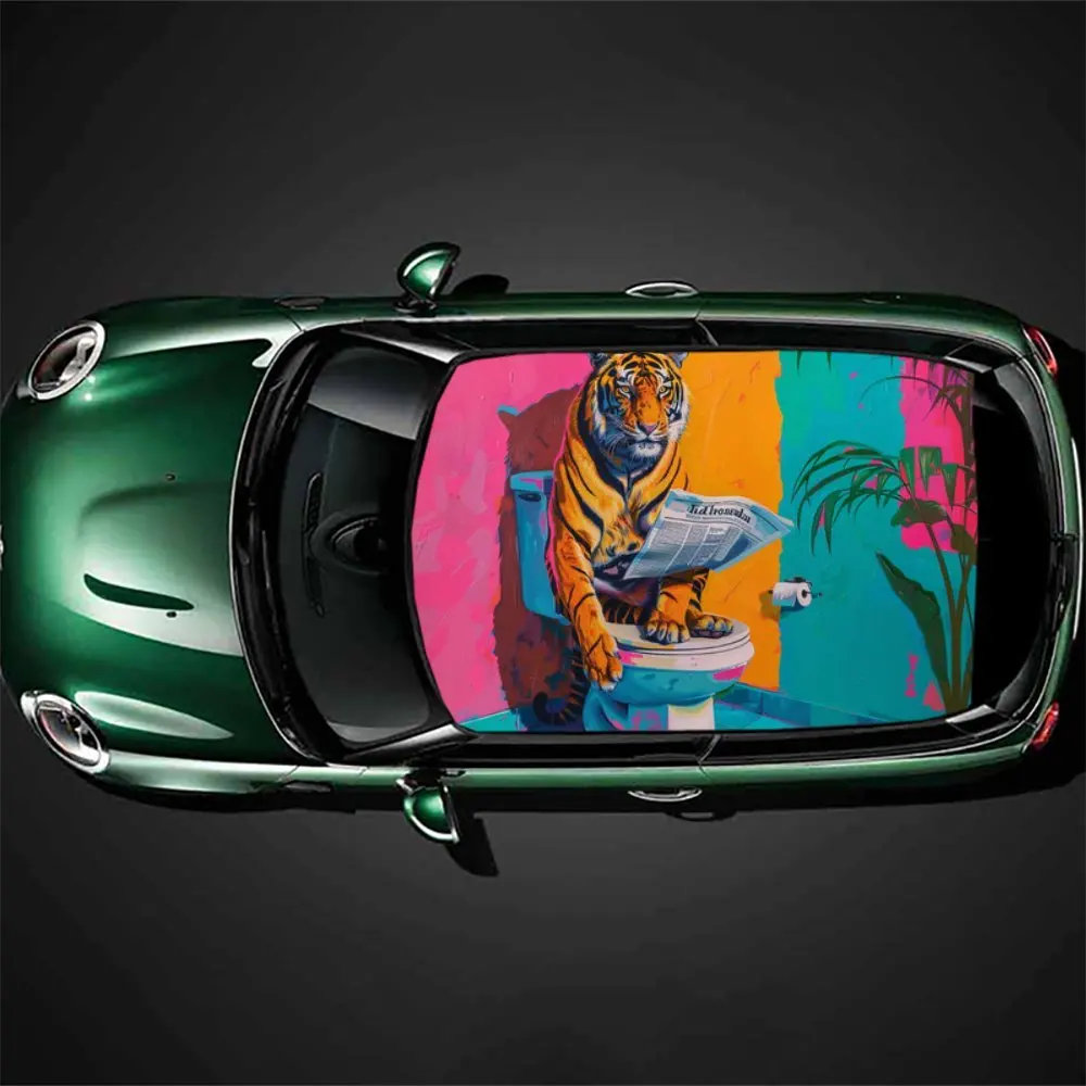 funny animal Car roof sticker, Tiger squatting in the toilet theme vinyl packaging, suitable for most cars; bubble-free design,
funny animal Car roof sticker, Tiger squatting in the toilet theme vinyl packaging, suitable for most cars; bubble-free design,