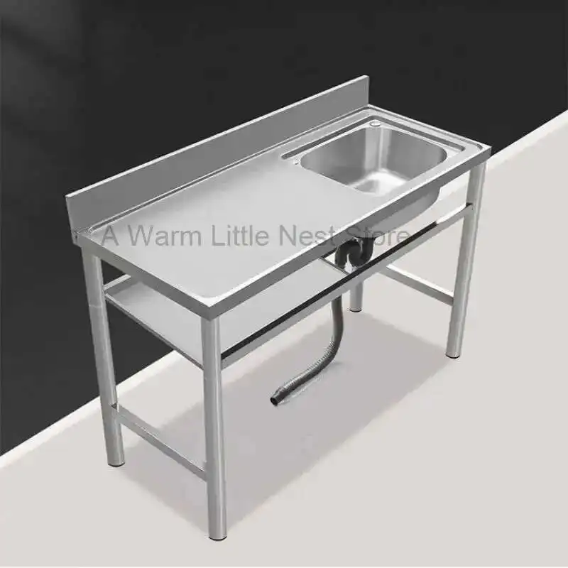 Commercial Outdoor Dishwashing Sink Bold Stainless Steel Kitchen Sinks with Bracket Home Floor Countertop Integrated Double Sink
Commercial Outdoor Dishwashing Sink Bold Stainless Steel Kitchen Sinks with Bracket Home Floor Countertop Integrated Double Sink
