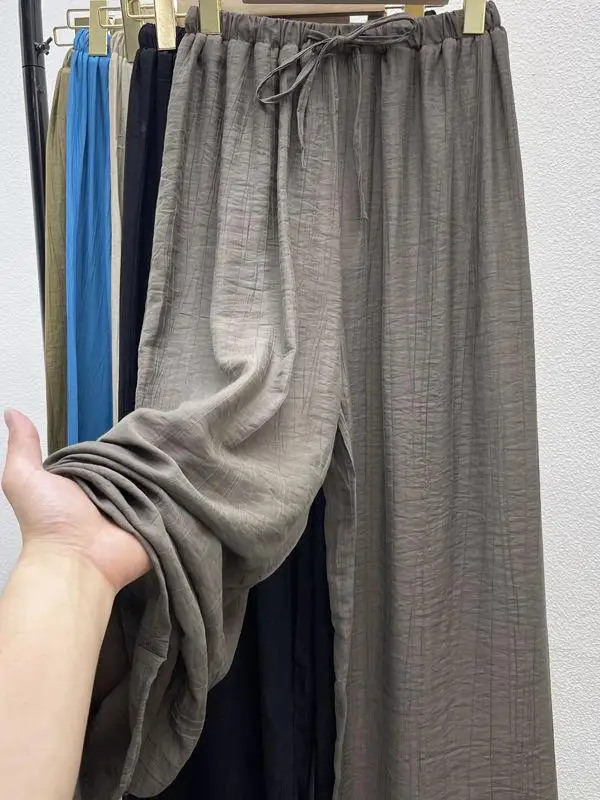 Extra Large Size Ice Silk Thin Hanging Feel High Waist Casual Long Pants Women plus Size Loose Wrinkle Wide Leg Summer Pants
Extra Large Size Ice Silk Thin Hanging Feel High Waist Casual Long Pants Women plus Size Loose Wrinkle Wide Leg Summer Pants