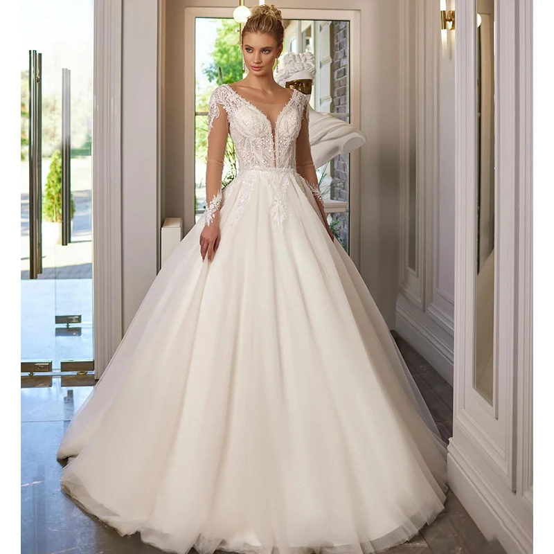 Элегантное свадебное платье из органзы с вышивкой, фасон А-силуэт, длина в пол, бальное платье, длинные рукава, круглый вырез, индивидуальный пошив, свадебное платье для невесты
Элегантное свадебное платье из органзы с вышивкой, фасон А-силуэт, длина в пол, бальное платье, длинные рукава, круглый вырез, индивидуальный пошив, свадебное платье для невесты