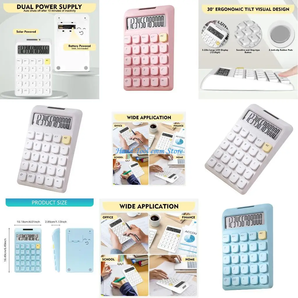 H37F Large LCD Display Calculator Big Button Solar Battery Double Power for Office Home School Practical Applications
H37F Large LCD Display Calculator Big Button Solar Battery Double Power for Office Home School Practical Applications