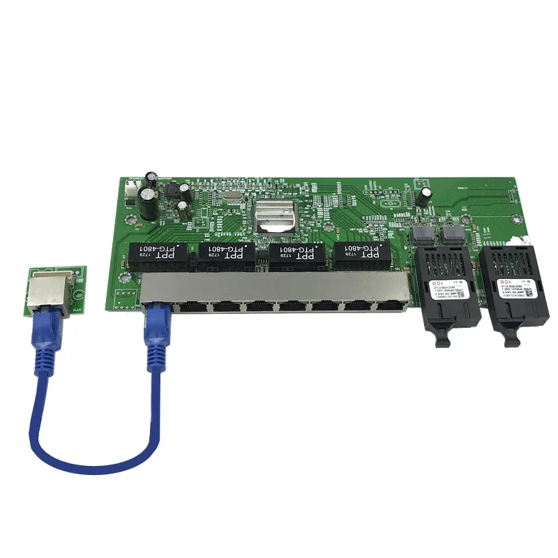 Обратный коммутатор Gigabit Ethernet 10/100/1000M, оптоволоконный одномодовый 8 RJ45 и 2 оптоволокна SC, материнская плата 1,25G 20 км
Обратный коммутатор Gigabit Ethernet 10/100/1000M, оптоволоконный одномодовый 8 RJ45 и 2 оптоволокна SC, материнская плата 1,25G 20 км