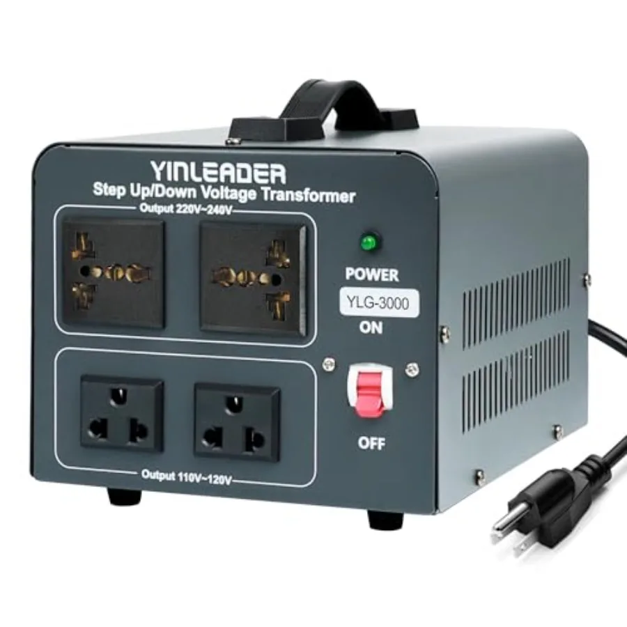 Yinleader Voltage Converter Transformer 3000w Step Up/Down Power Converter 110-120V to 220-240V/220-240V to 110-120V with 2 US
Yinleader Voltage Converter Transformer 3000w Step Up/Down Power Converter 110-120V to 220-240V/220-240V to 110-120V with 2 US
