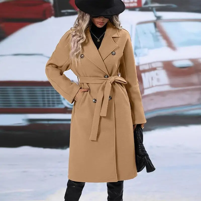 British Style Women's Woolen Coat Double Row Buttons Waist Cinching Medium Length Jacket Elegant Commuter Fashion Polyester C...
British Style Women's Woolen Coat Double Row Buttons Waist Cinching Medium Length Jacket Elegant Commuter Fashion Polyester C...