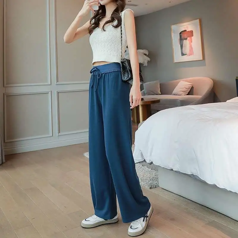 Women's Wide Leg Pants Draped Loose Slimming Black Straight Casual Trousers Long Polyester Fiber Spring Collection
Women's Wide Leg Pants Draped Loose Slimming Black Straight Casual Trousers Long Polyester Fiber Spring Collection