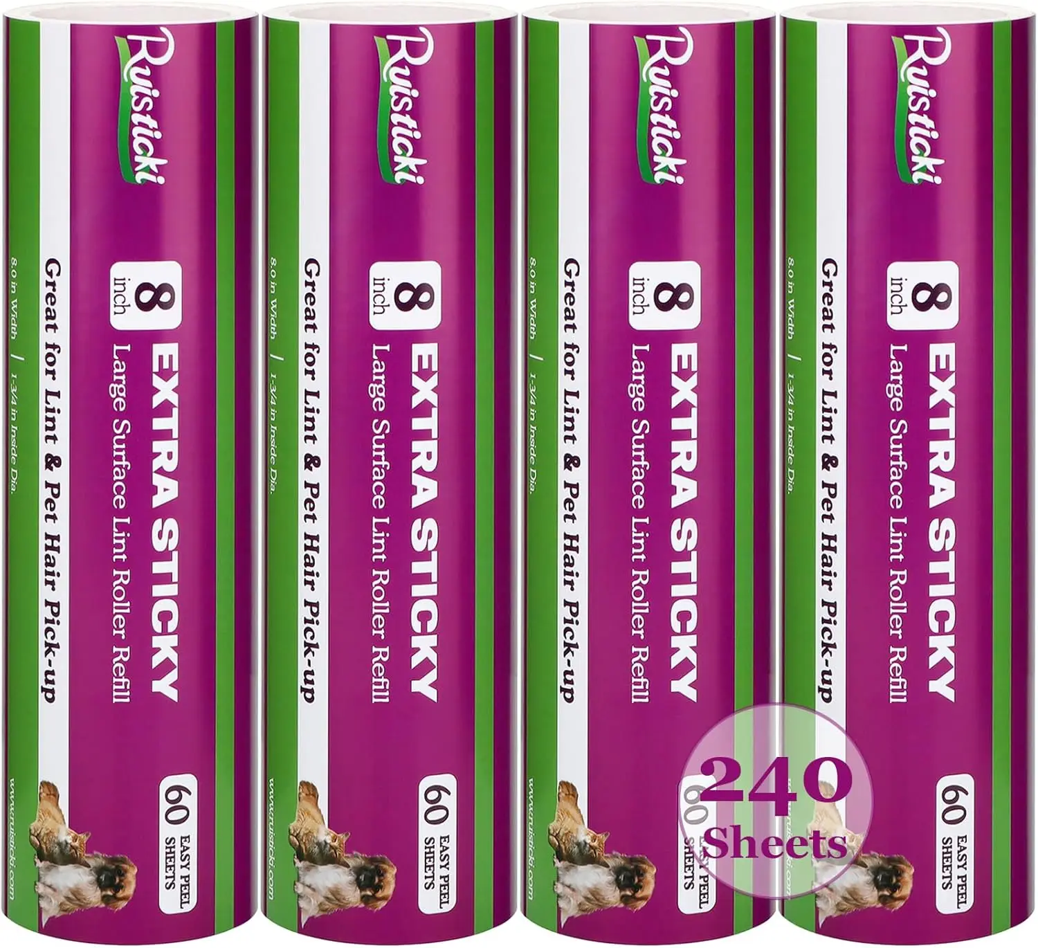 8 Inch Lint Roller Refill - Extra Sticky, 50% Stickier, 240 Sheets, Works Great on Pet Hair, Large Surface, 4 Refills
8 Inch Lint Roller Refill - Extra Sticky, 50% Stickier, 240 Sheets, Works Great on Pet Hair, Large Surface, 4 Refills