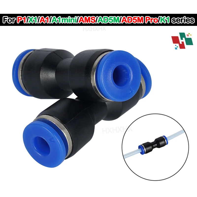 For Bambu Lab X1 X1C X1E P1P P1S 3D Printer PTFE Tube Pneumatic Connector 1.75mm Filament Extruder Bambulab 3D Printer Part
For Bambu Lab X1 X1C X1E P1P P1S 3D Printer PTFE Tube Pneumatic Connector 1.75mm Filament Extruder Bambulab 3D Printer Part