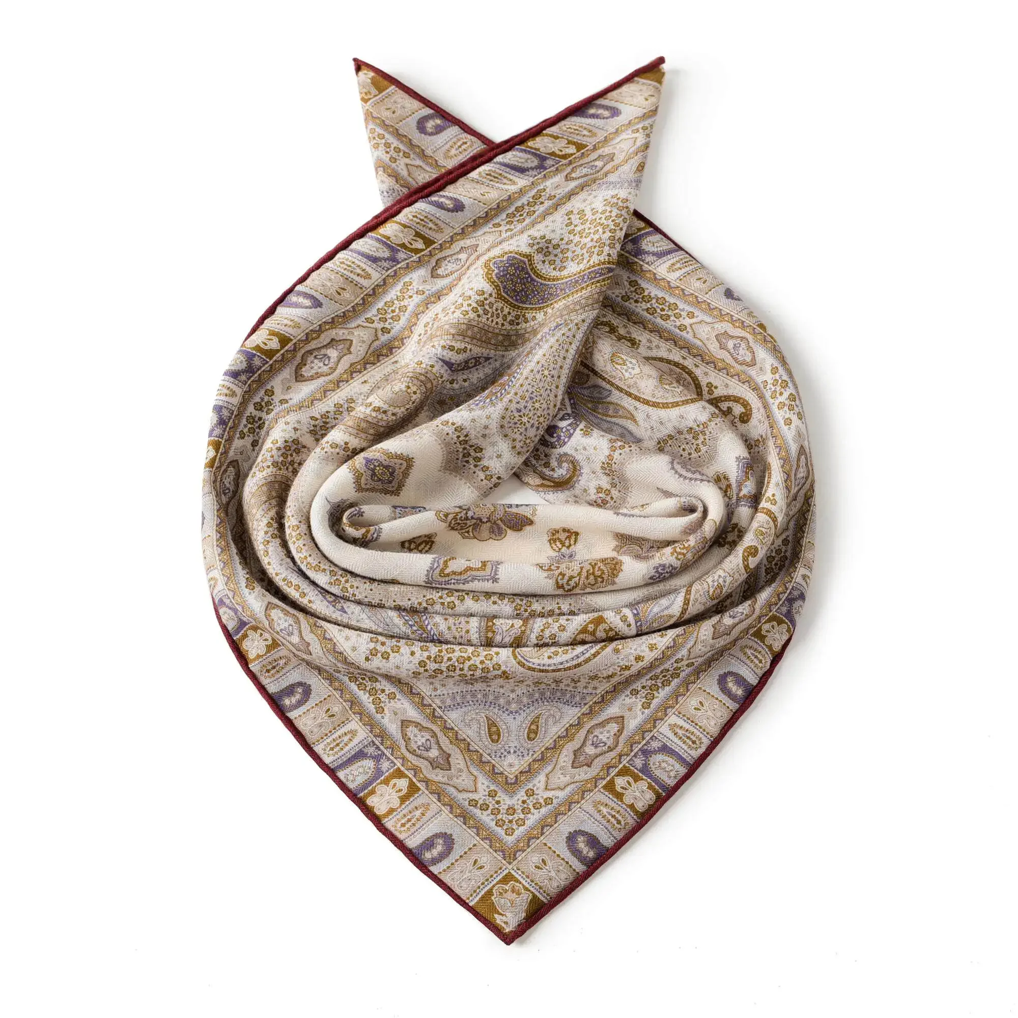 Classical British style paisley pattern silk wool medium square scarf fashion scarf with shirt decoration
Classical British style paisley pattern silk wool medium square scarf fashion scarf with shirt decoration