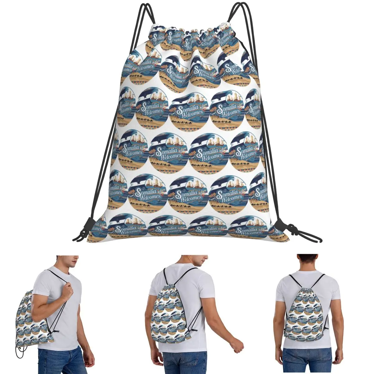 Somalia Welcomes Flag Map Mogadishu Backpacks Multi-function Drawstring Bags Storage Bag Book Bags for Man Woman Students
Somalia Welcomes Flag Map Mogadishu Backpacks Multi-function Drawstring Bags Storage Bag Book Bags for Man Woman Students