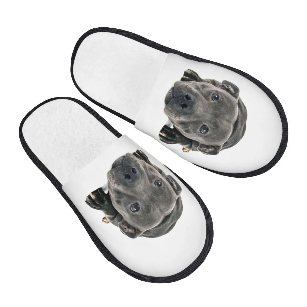 Изготовленные на заказ тапочки для гостей стаффордширского бультерьера для гостиницы, женские домашние тапочки 
Изготовленные на заказ тапочки для гостей стаффордширского бультерьера для гостиницы, женские домашние тапочки