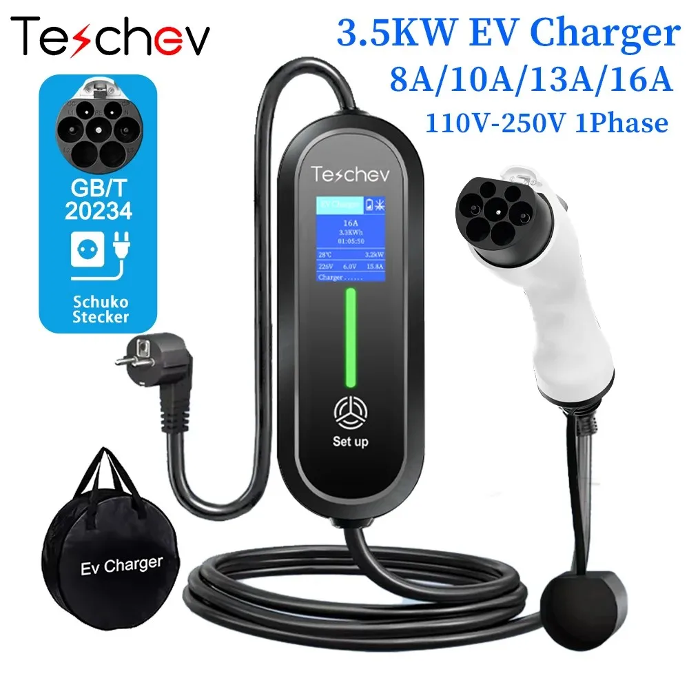 Teschev 3.5KW EV Charger Type2 IEC 62196 / GB/T Plug Connector 16A 1Phase Type 1 Wallbox Charging Station for Electric Vehicle
Teschev 3.5KW EV Charger Type2 IEC 62196 / GB/T Plug Connector 16A 1Phase Type 1 Wallbox Charging Station for Electric Vehicle
