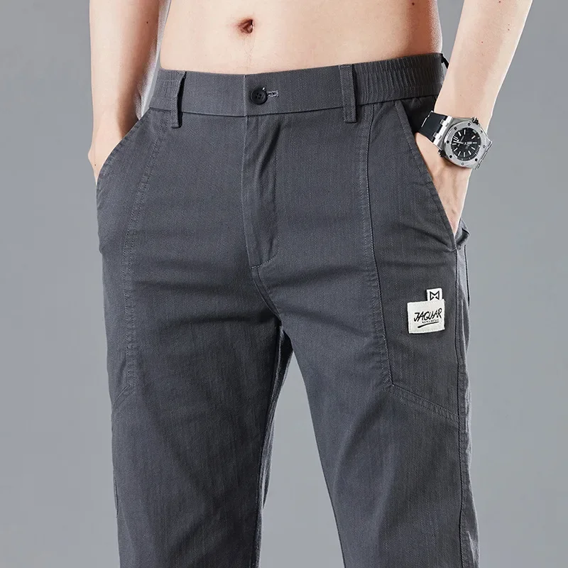 Spring Summer Elastic Waist Design Men's Thin Casual Pants Korean Fashion Cotton Stretch Business Trousers Male Grey Blue
Spring Summer Elastic Waist Design Men's Thin Casual Pants Korean Fashion Cotton Stretch Business Trousers Male Grey Blue