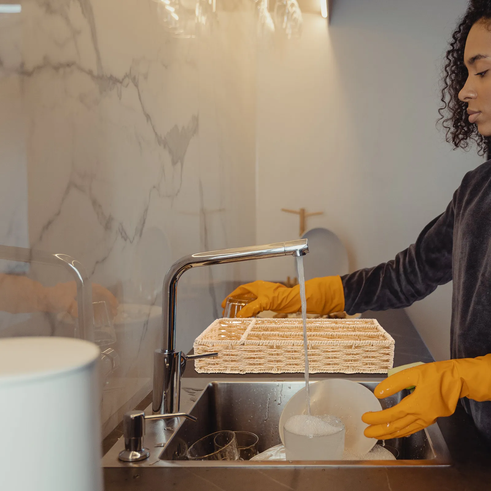 Плетеная корзина для столовых приборов, органайзер для кухонного ящика, натуральный цвет, многофункциональный лоток для организации столовых приборов на столе
Плетеная корзина для столовых приборов, органайзер для кухонного ящика, натуральный цвет, многофункциональный лоток для организации столовых приборов на столе