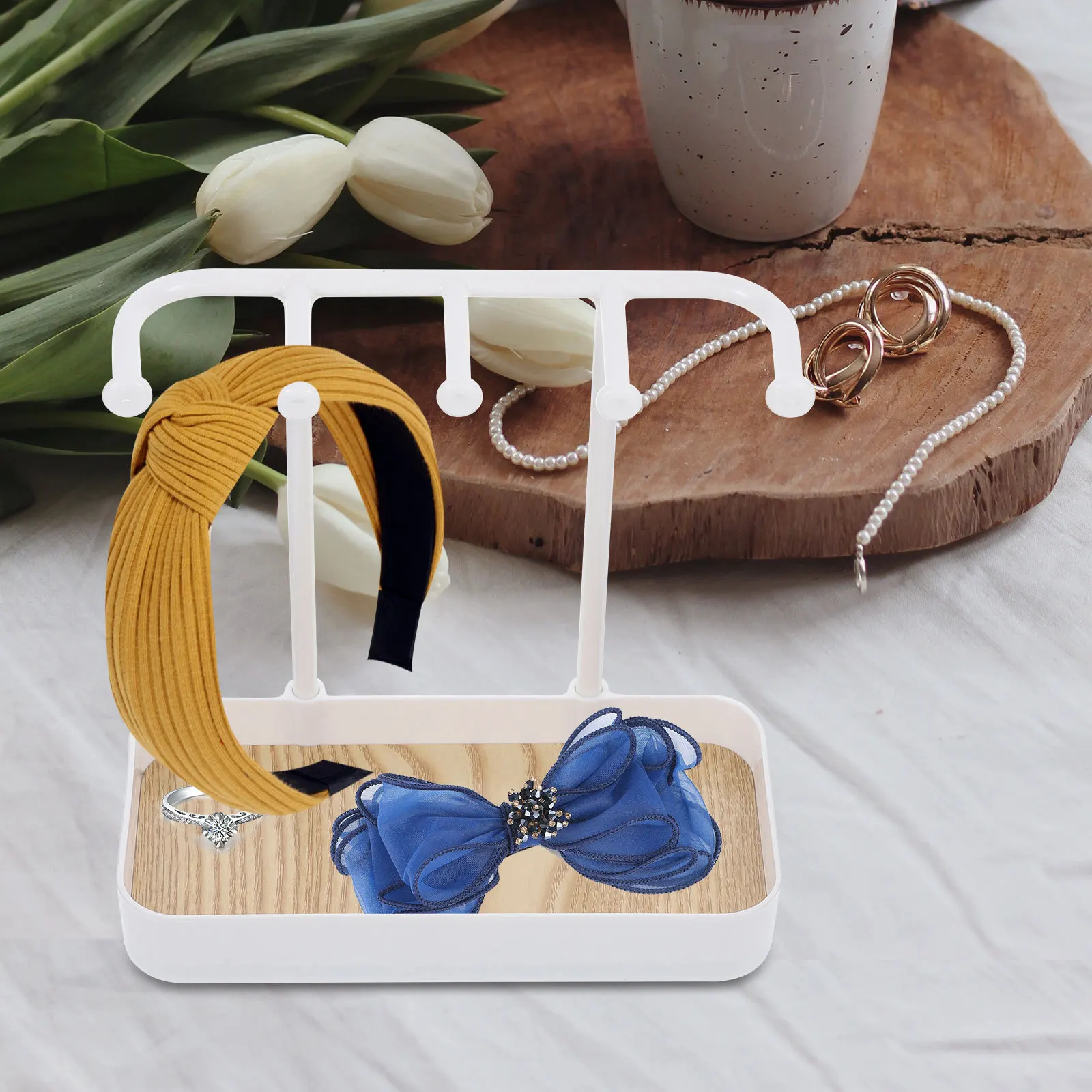 1pc Jewelry Storage Stand Desktop Organizer, Smooth Edge Earring Holder Display Rack, Bracelets Bangles Scrunchies Holder,
1pc Jewelry Storage Stand Desktop Organizer, Smooth Edge Earring Holder Display Rack, Bracelets Bangles Scrunchies Holder,