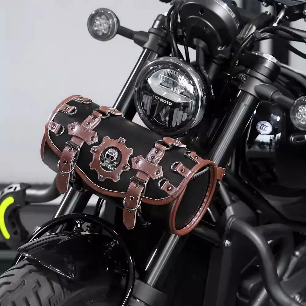 652F Punk Styles Motorcycle Storage Pouches Saddlebag PU Leather Tool Bag Suitable for Handlebar & Fork, Riders Daily Commute
652F Punk Styles Motorcycle Storage Pouches Saddlebag PU Leather Tool Bag Suitable for Handlebar & Fork, Riders Daily Commute