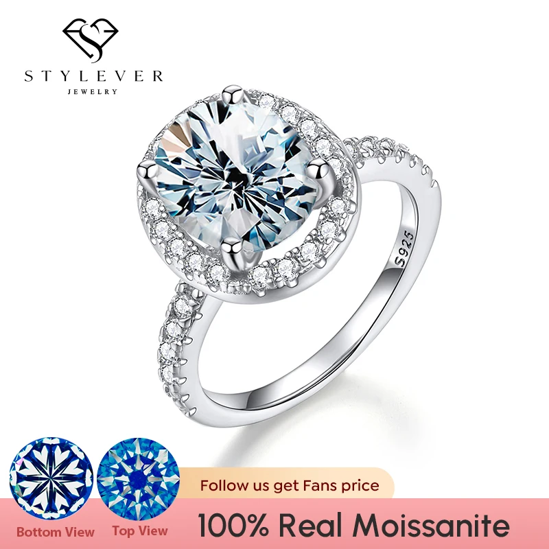 Stylever Luxury 3CT Moissatine Diamond Wedding Engagement Oval Halo Rings for Women Original 925 Sterling Silver Fine Jewelry
Stylever Luxury 3CT Moissatine Diamond Wedding Engagement Oval Halo Rings for Women Original 925 Sterling Silver Fine Jewelry