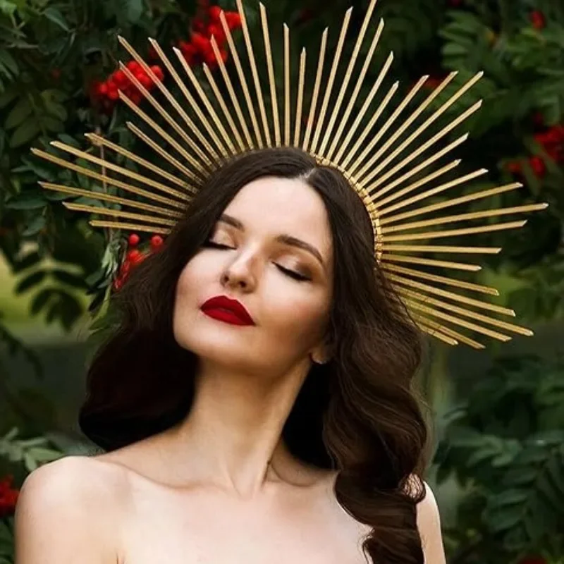 1pcs/ Gold Spiked Halo Crown Sunburst Goddess Headpiece for Women Halloween Cosplay Party Costume Headdress Accessories
1pcs/ Gold Spiked Halo Crown Sunburst Goddess Headpiece for Women Halloween Cosplay Party Costume Headdress Accessories